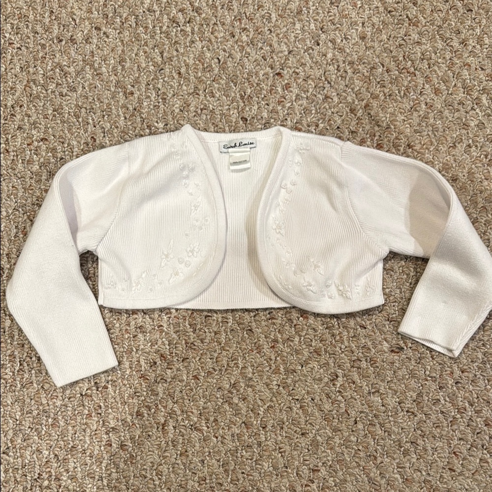 100% Cotton Sarah Louise White Embroidered children’s Bolero - size 3 years